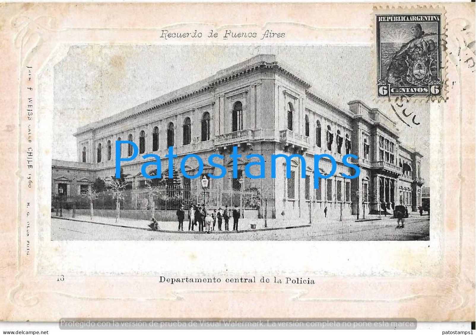 227388 ARGENTINA BUENOS AIRES DEPARTAMENTO CENTRAL DE POLICIA POLICE SPOTTED CIRCULATED TO FRANCE  POSTAL POSTCARD - Argentinien