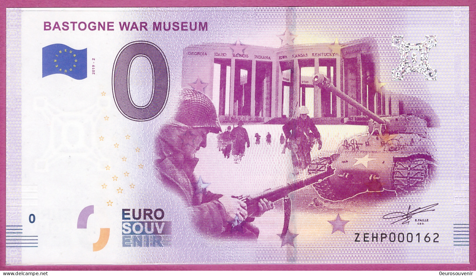 0-Euro ZEHP 2019-1 BASTOGNE WAR MUSEUM - Private Proofs / Unofficial