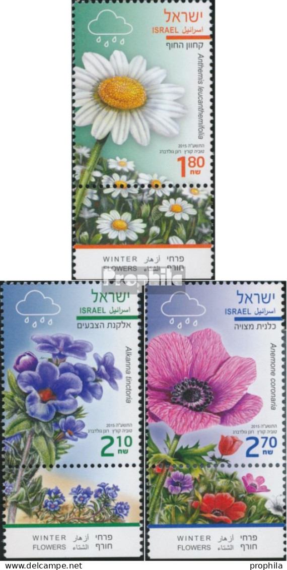 Israel 2453-2455 Mit Tab (kompl.Ausg.) Postfrisch 2015 Winterblumen - Nuevos (con Tab)