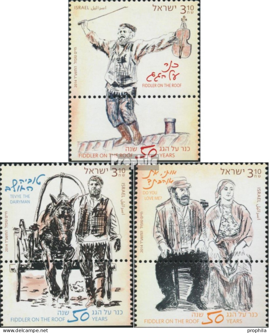 Israel 2433-2435 Mit Tab (kompl.Ausg.) Postfrisch 2014 Fiddler On The Roof - Unused Stamps (with Tabs)