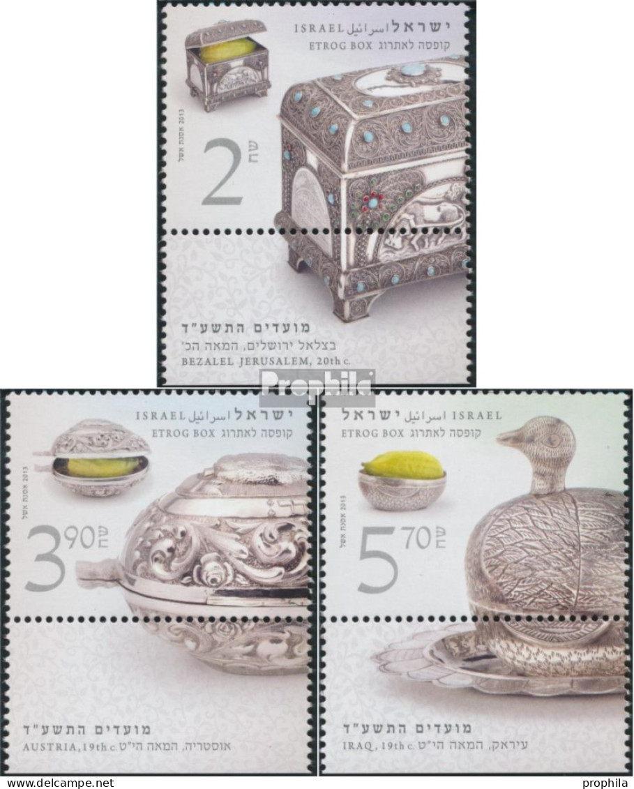 Israel 2374-2376 Mit Tab (kompl.Ausg.) Postfrisch 2013 Festtage Etrog Gefäße - Nuevos (con Tab)