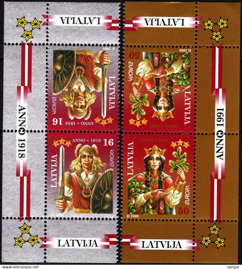 LATVIA 1995 EUROPA: Peace And Freedom. History. Margin TB Pairs, MNH - 1995