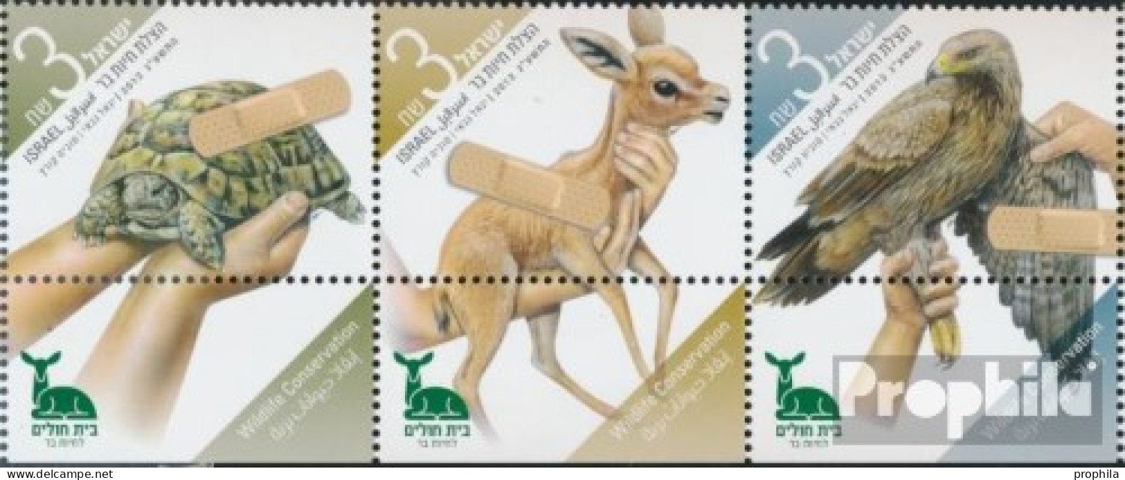 Israel 2319-2321 Dreierstreifen (kompl.Ausg.) Mit Tab Postfrisch 2012 Pflegestation Für Verletzte Tiere - Ungebraucht (mit Tabs)