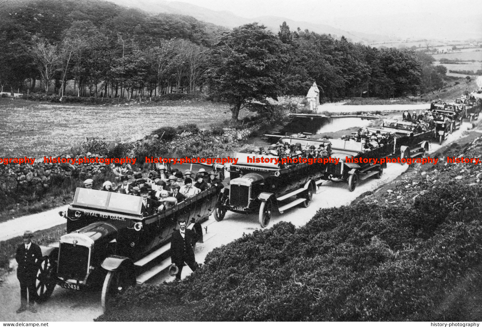 F006243 Sychnant Pass. Charabanc Car. Royal Red Coach. 1920 - REPRODUCTION - Other & Unclassified