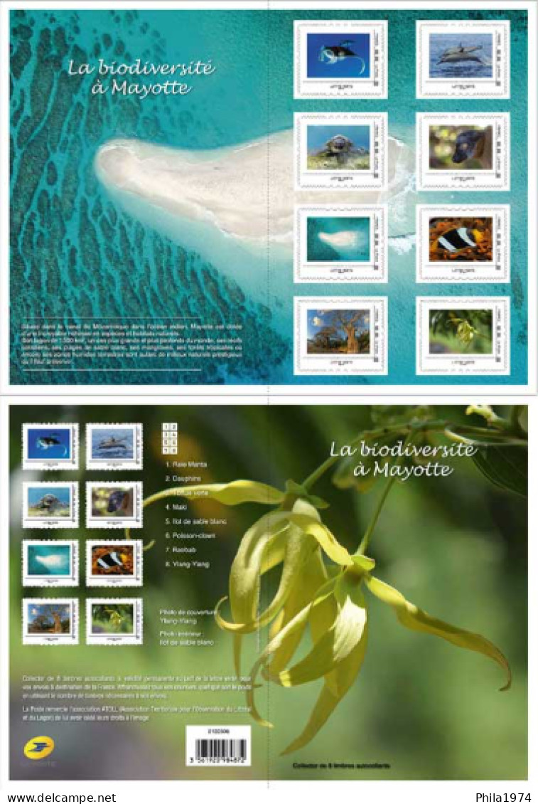 France 2022 Collector 8 Timbres - La Biodiversité à Mayotte - Lettre Verte - Collectors