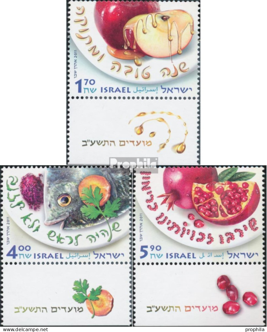 Israel 2242-2244 Mit Tab (kompl.Ausg.) Postfrisch 2011 Speisen Rosch Ha Schana - Nuevos (con Tab)