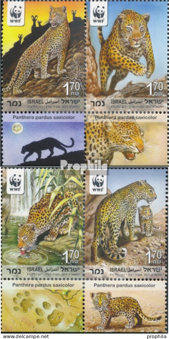 Israel 2189-2192 Paare (kompl.Ausg.) Mit Tab Postfrisch 2011 Persischer Leopard - Ongebruikt (met Tabs)