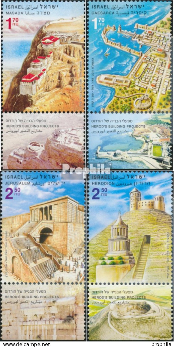 Israel 2185-2188 Mit Tab (kompl.Ausg.) Postfrisch 2011 Bauwerke Von König Herodes - Ongebruikt (met Tabs)