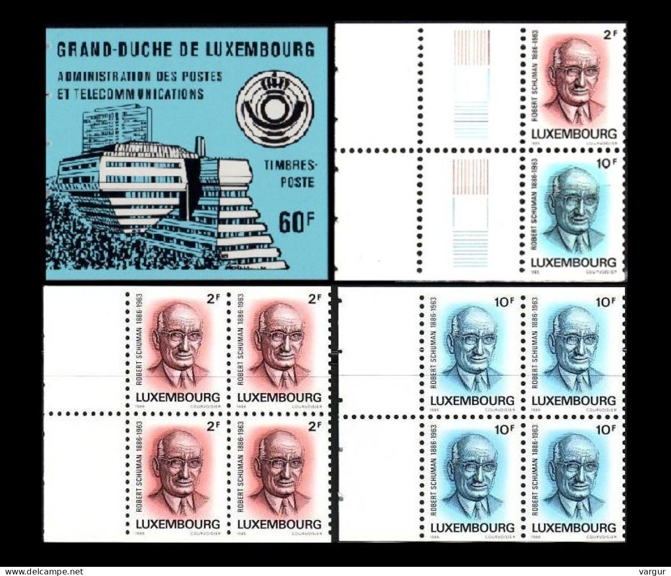 LUXEMBOURG 1986 Schuman, Politician. Architect Of United Europe. Booklet, MNH - Ideas Europeas