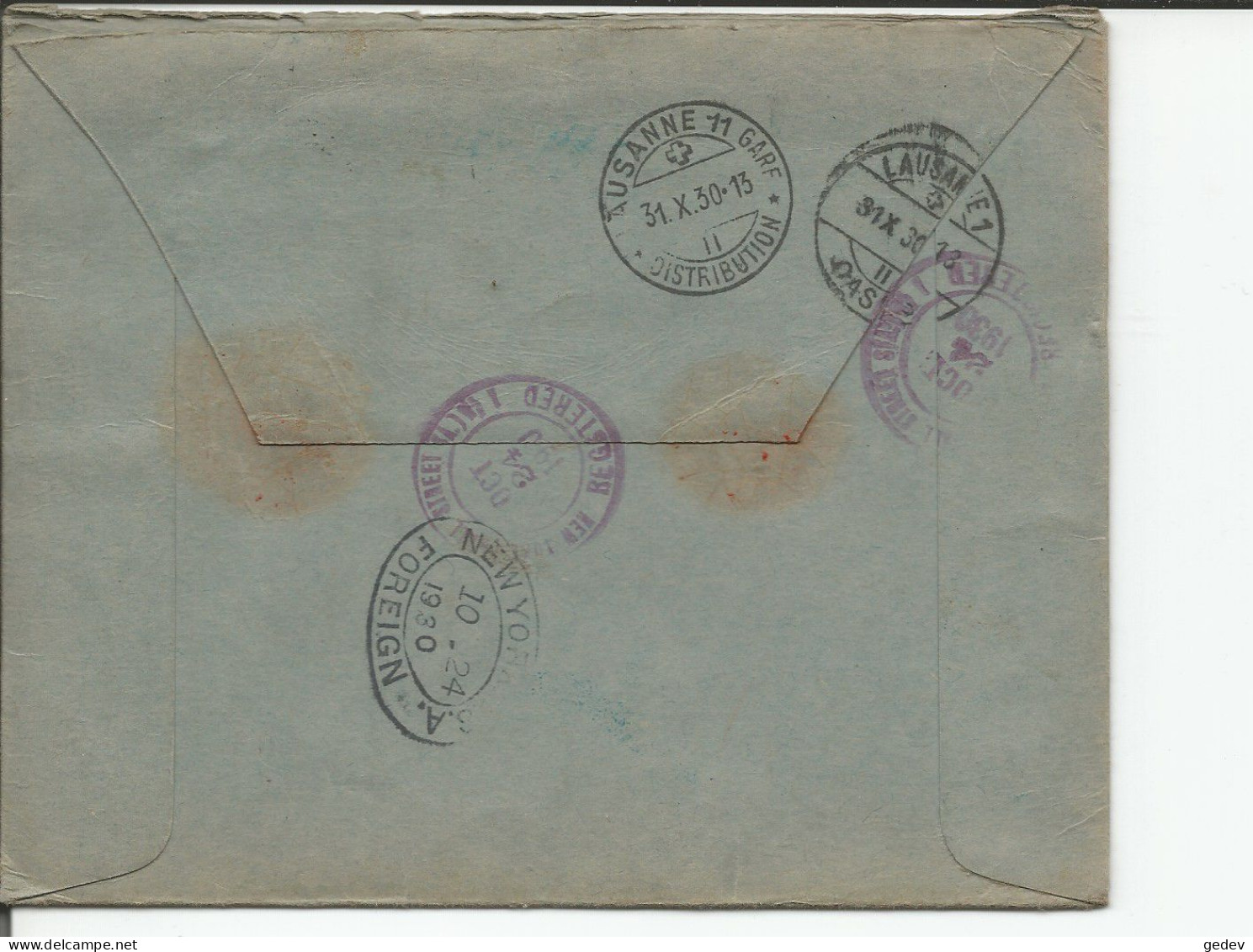 USA, Registered, Recommandé Par Paquebot "S.S. EUROPA" A. Iselin New York - Lausanne CH (24.10.1930) - Storia Postale