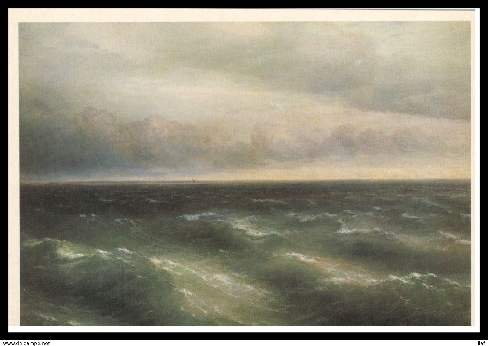 Russia. Ivan Aivazovsky - Russian Painter.   The Black Sea, 1881. Vintage Art Postcard - Paintings