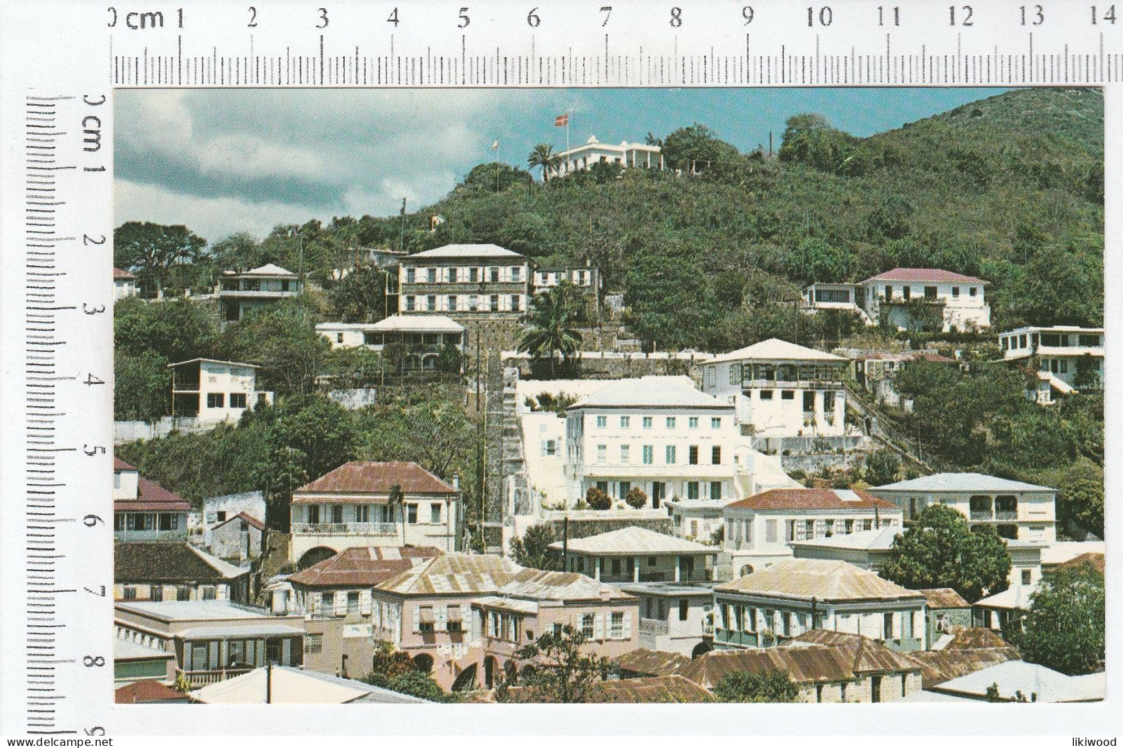 Flags Fly Over Denmark House, Home Of The Danish Consul In St.Thomas - Virgin Islands - Islas Vírgenes Americanas