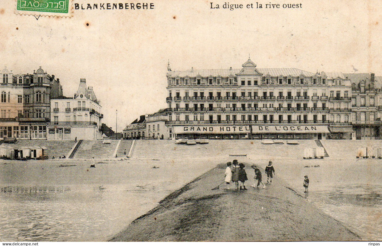 (Belgique) BLANKENBERGHE  La Digue Et La Rive Ouest Grand Hotel De L'ocean - Blankenberge