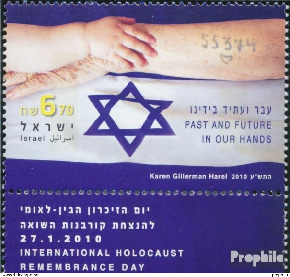 Israel 2097 Mit Tab (kompl.Ausg.) Postfrisch 2010 Holocaust Gedenktag - Unused Stamps (with Tabs)