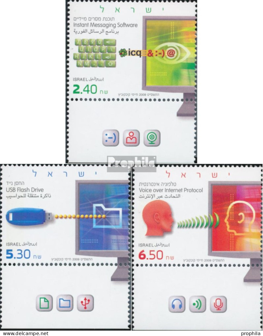 Israel 2080A-2082A Mit Tab (kompl.Ausg.) Postfrisch 2009 Elektronische Kommunikation - Neufs (avec Tabs)