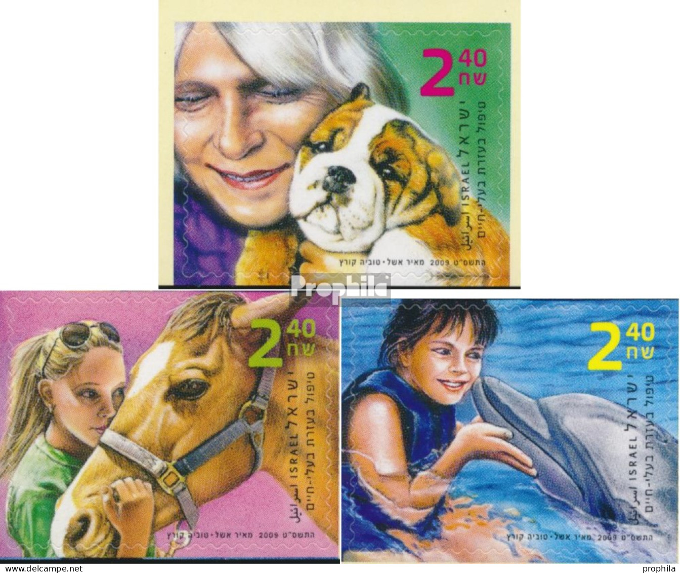 Israel 2074-2076 (kompl.Ausg.) Postfrisch 2009 Tiergeschützte Therapie - Ongebruikt (zonder Tabs)