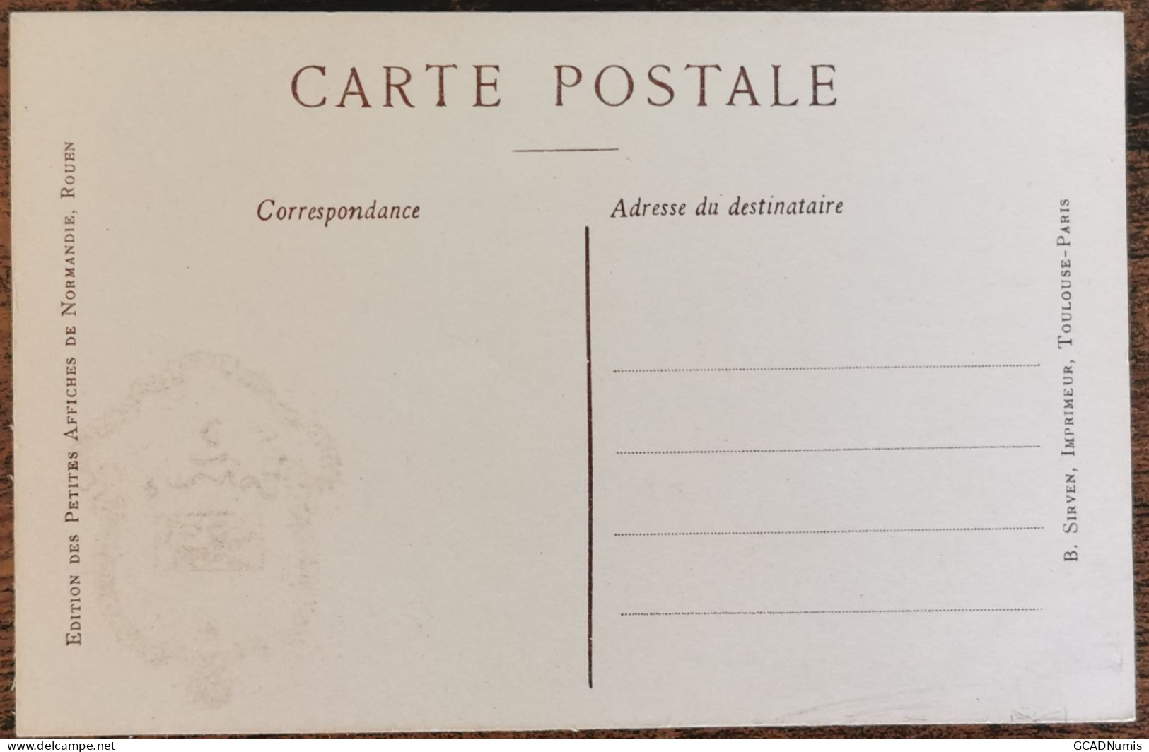 CARTE POSTALE Billet 1 Franc Chambre De Commerce De DUNKERQUE - Nord - Dunkerque