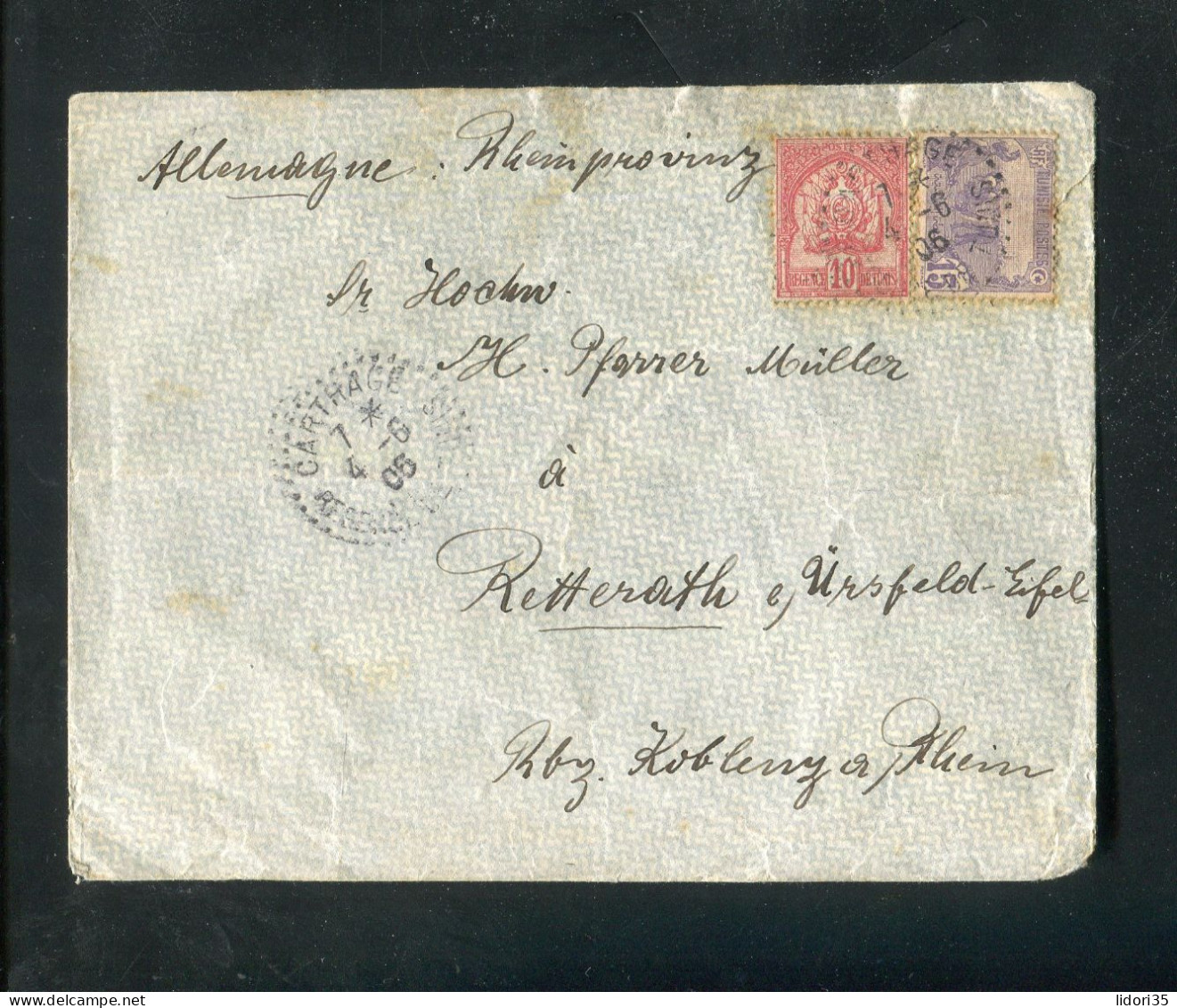 "TUNESIEN" 1906, Brief MiF Nach Deutschland (L1169) - Tunisie (1956-...)