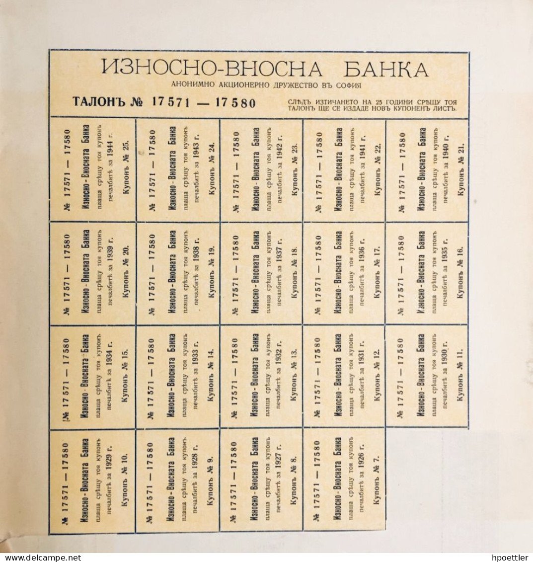 Rare - Bulgarie : 10 Actions A' 100 Lewa -> Banque D'import-export - Bank & Insurance