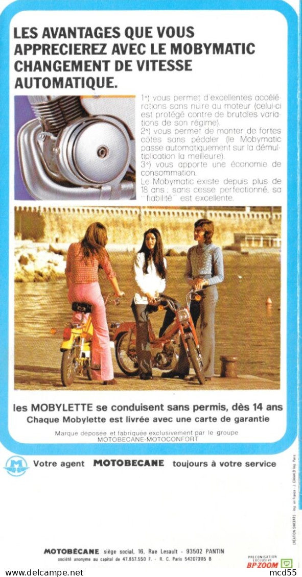 MOTOBECANE - MOTOCONFORT - MOBYLETTE  "Etablissement THENET - 93 Montreuil "