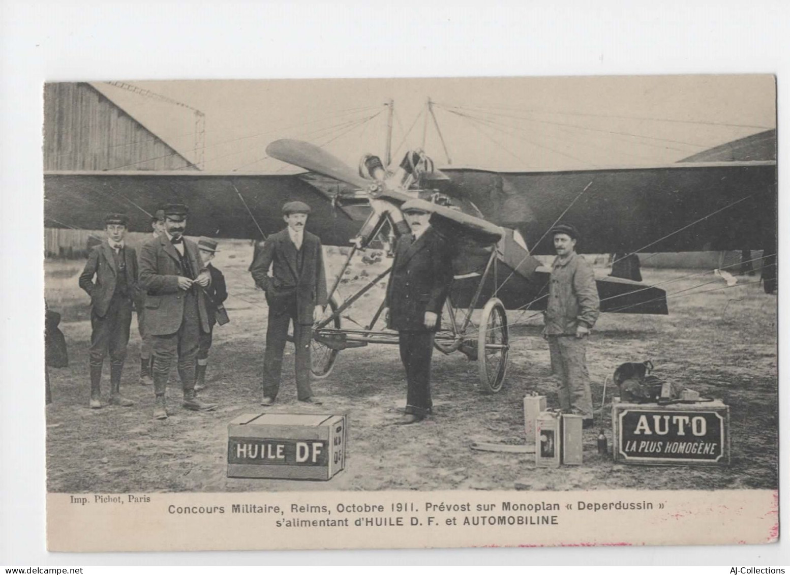 AJC - Concours Militaire, Reims, Octobre 1911 . Prevost Sur Monoplan " Deperdussin " S'alimentent D'Huile D F Et Automob - Reims