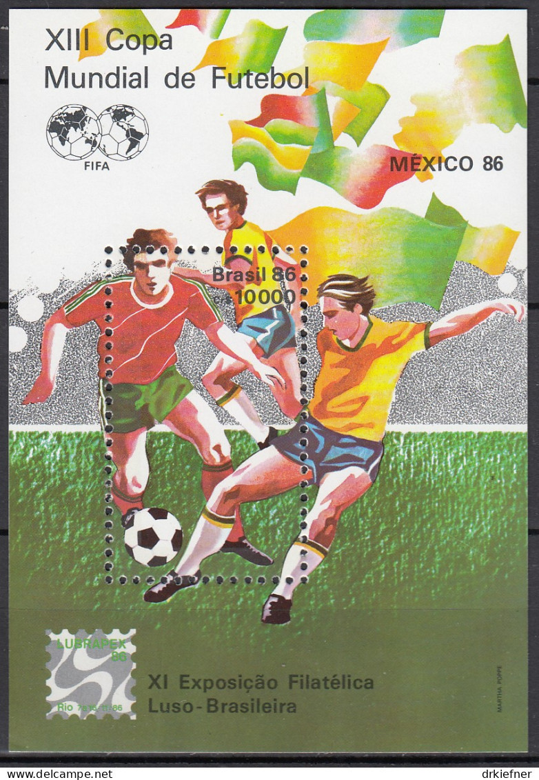 BRASILIEN  Block 69, Postfrisch **, Fußball-Weltmeisterschaft, Mexiko, 1986 - Blocks & Sheetlets