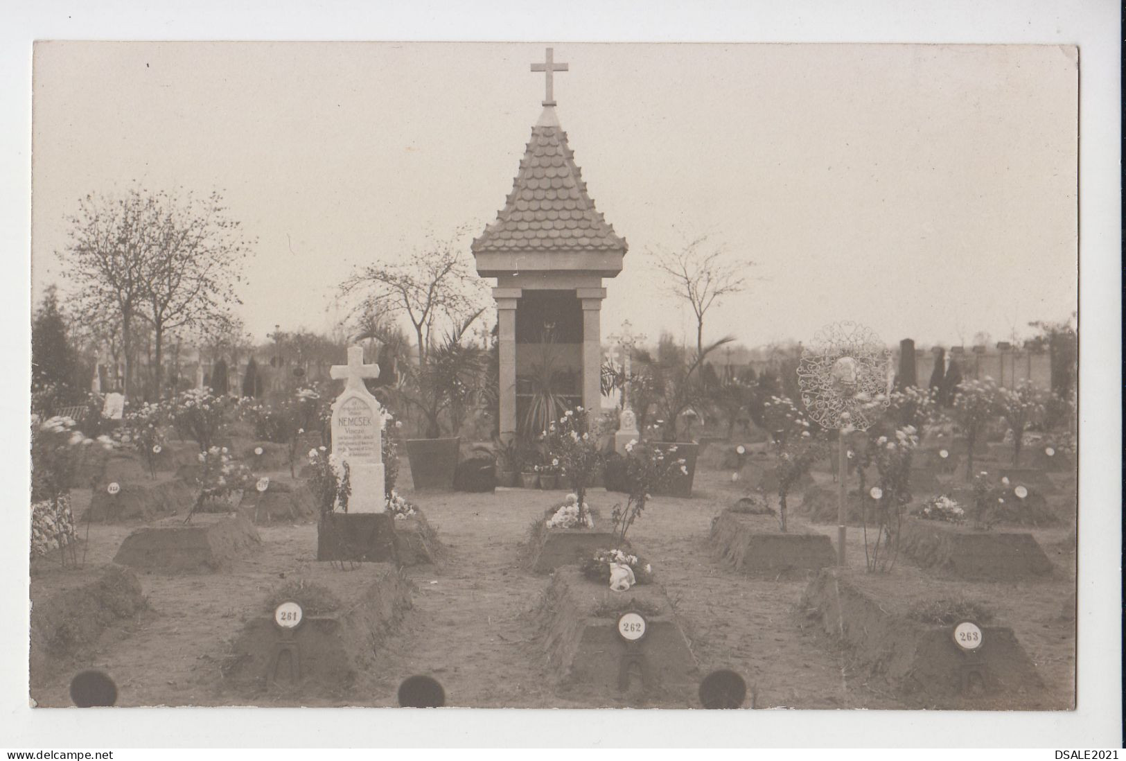 Graveyard Scene, Vintage 1910s Orig Photo 13.9x8.8cm. (13950) - Objects