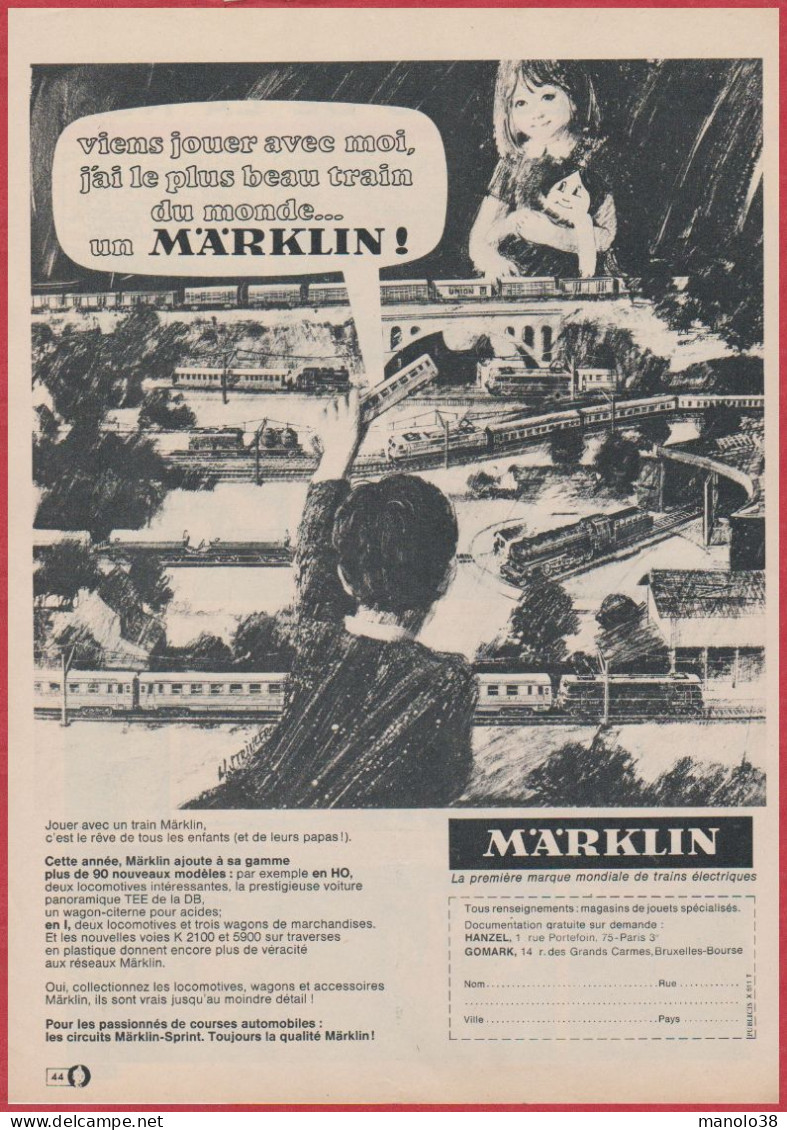 Marklin. Jouet. Viens Jouer Avec Moi, J'ai Le Plus Beau Train Du Monde. 1969. - Pubblicitari