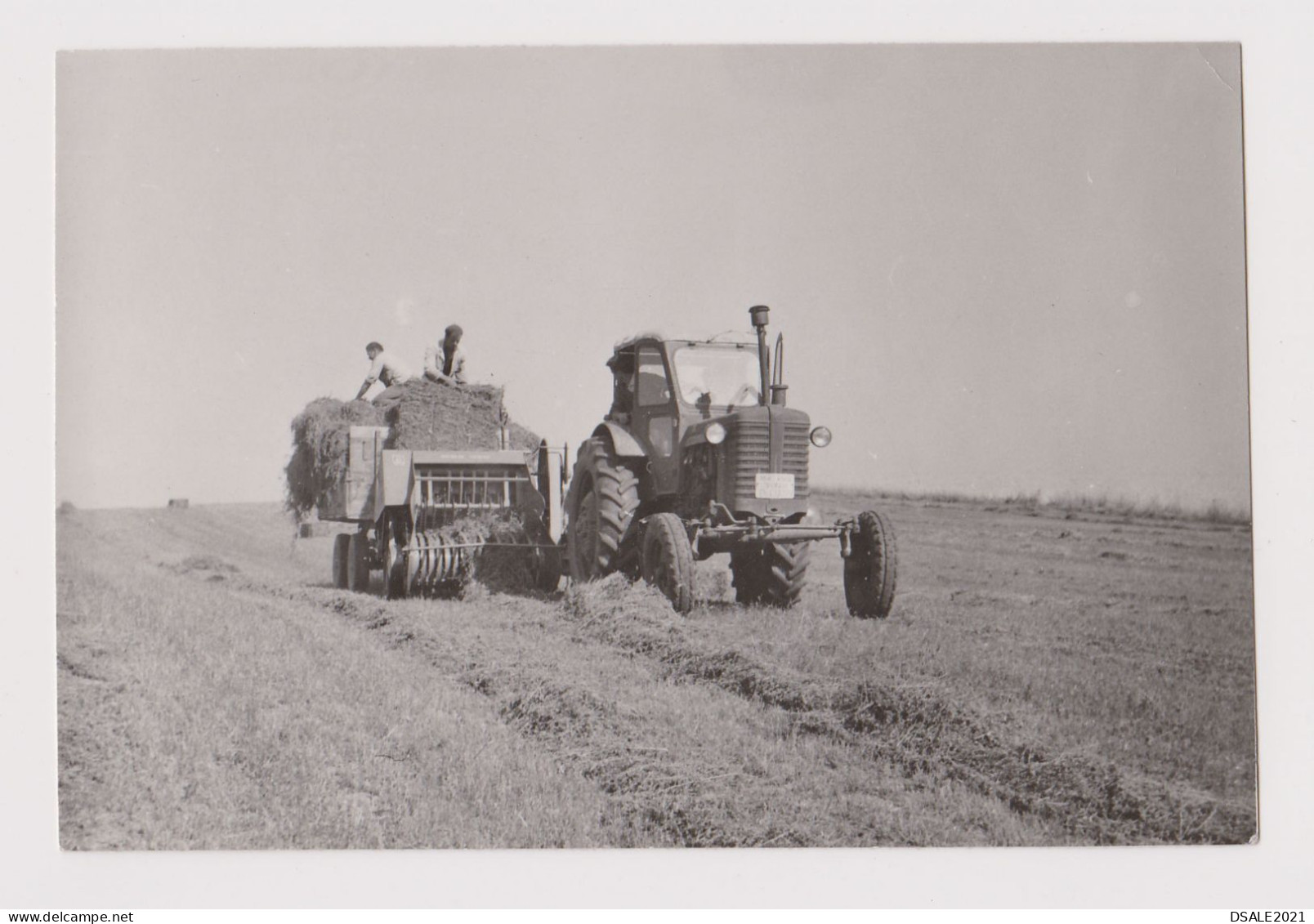 Old Farm Tractor On The Field, Scene, Vintage Orig Photo 12.5x8.5cm. (68559) - Cars