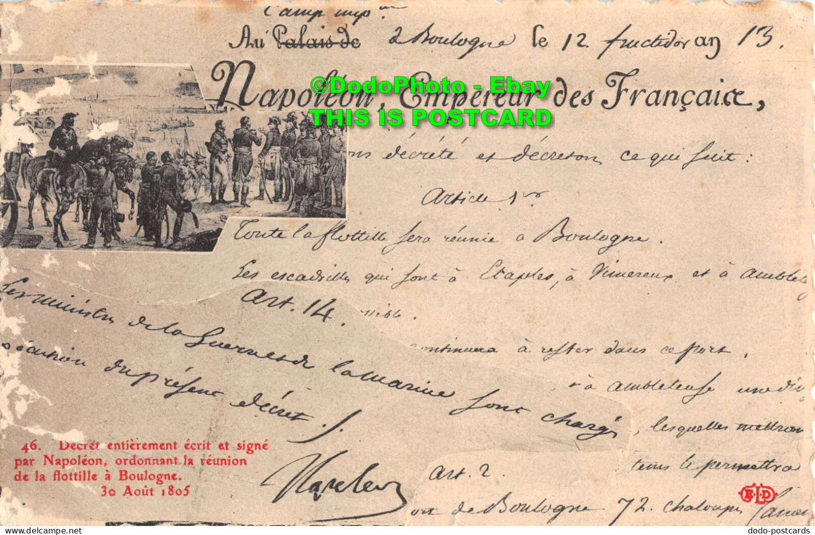 R429526 Au Palais De Napoleon. Empereur Des Francaise. 46. Decret Entierement Ex - Mundo