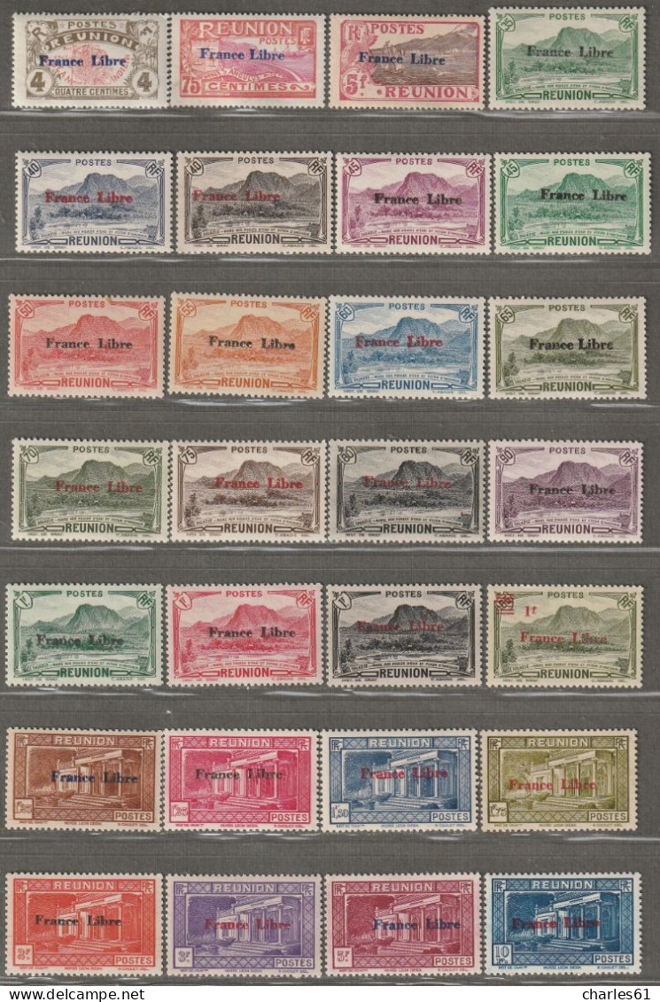 REUNION - N°187/232 ** (1943) Série "FRANCE LIBRE" - Unused Stamps