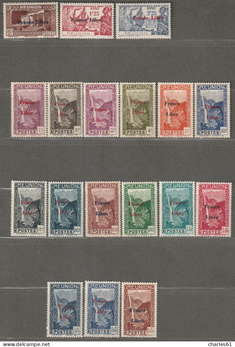 REUNION - N°187/232 ** (1943) Série "FRANCE LIBRE" - Unused Stamps