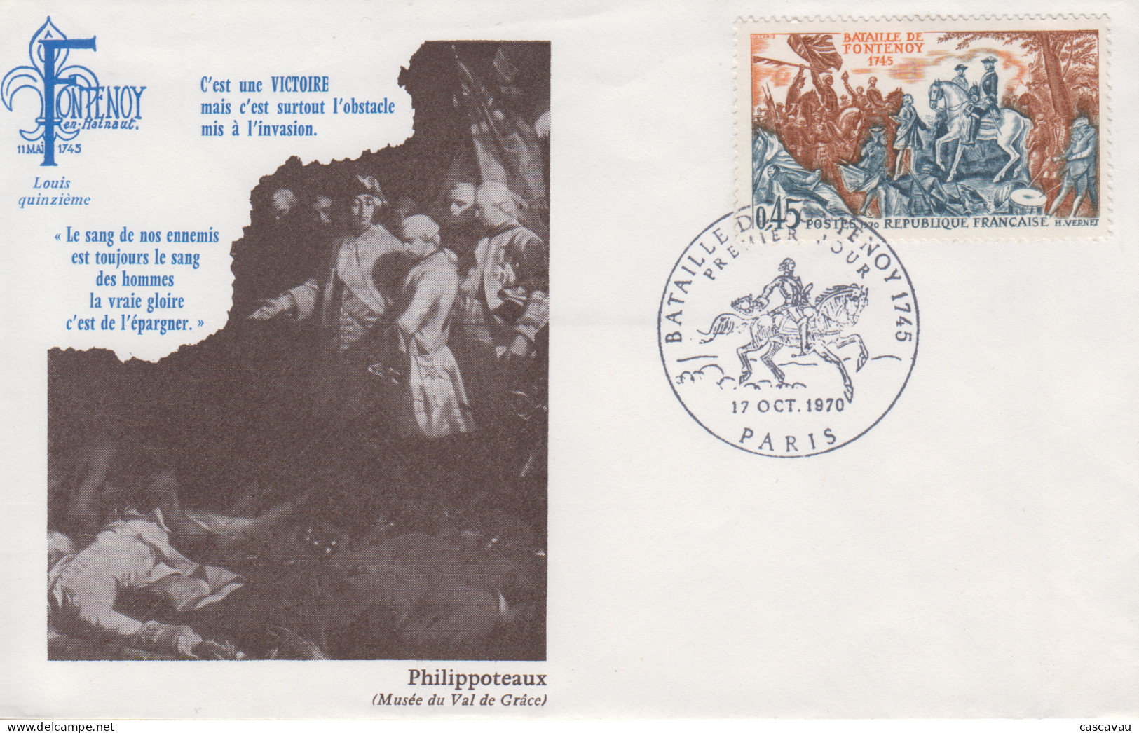 Enveloppe  FDC  1er  Jour   FRANCE     Bataille  De  FONTENOY   1970 - 1970-1979