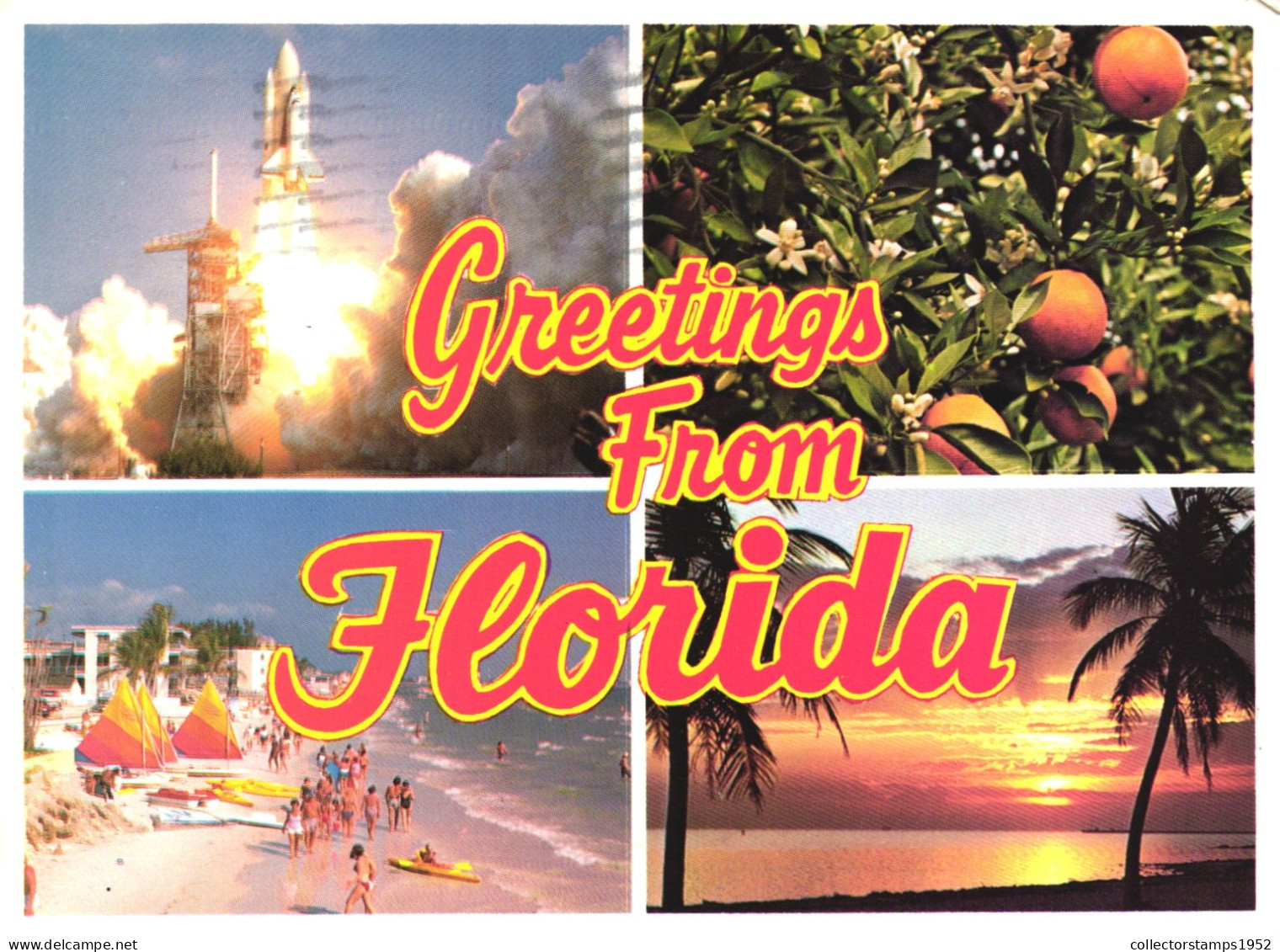 FLORIDA, MULTIPLE VIEWS, ARCHITECTURE, BEACH, BOAT, ORANGE, SUNSET, ROCKET, UNITED STATES, POSTCARD - Other & Unclassified