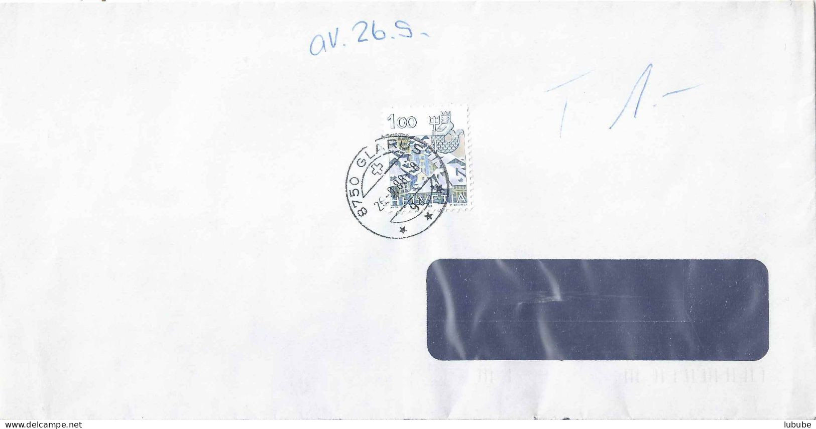 Taxierter Brief  "Glarus"       1988 - Lettres & Documents