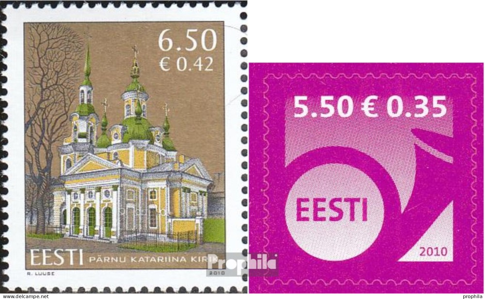 Estland 659,660 (kompl.Ausg.) Postfrisch 2010 Pärnu, Posthorn - Estonia