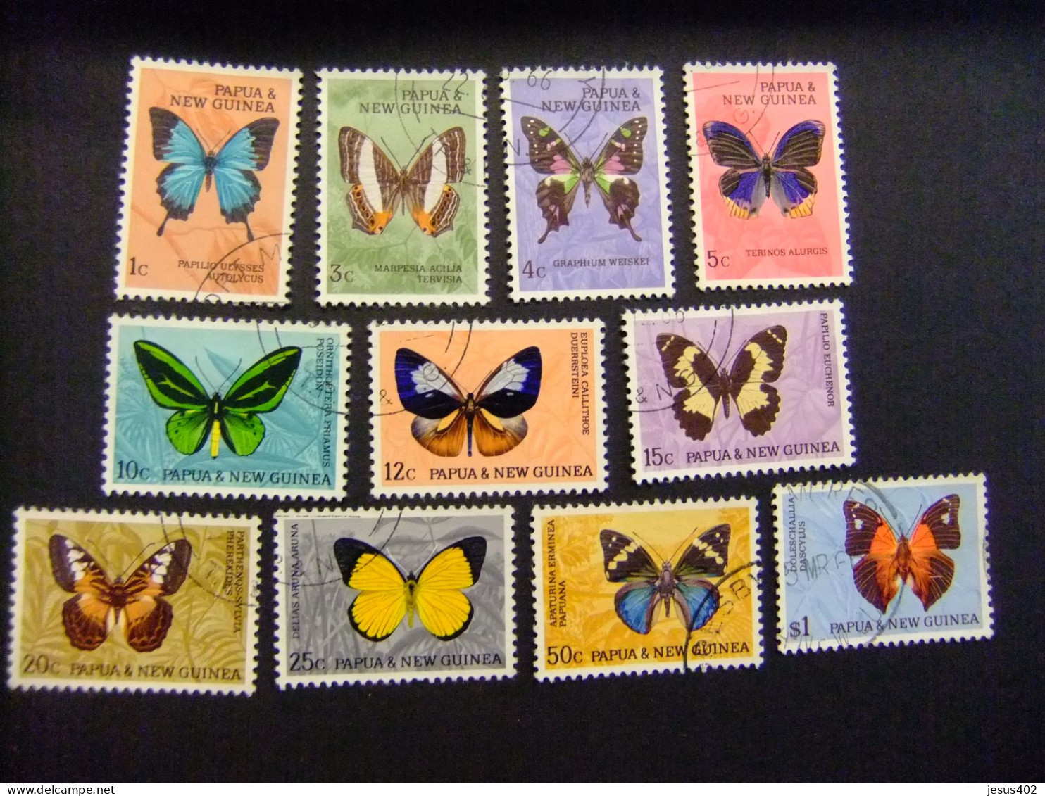 52 PAPUA NEW GUINEA / NUEVA GUINEA 1966 / MARIPOSAS / YVERT 83 - 93 FU Incompleta - Schmetterlinge