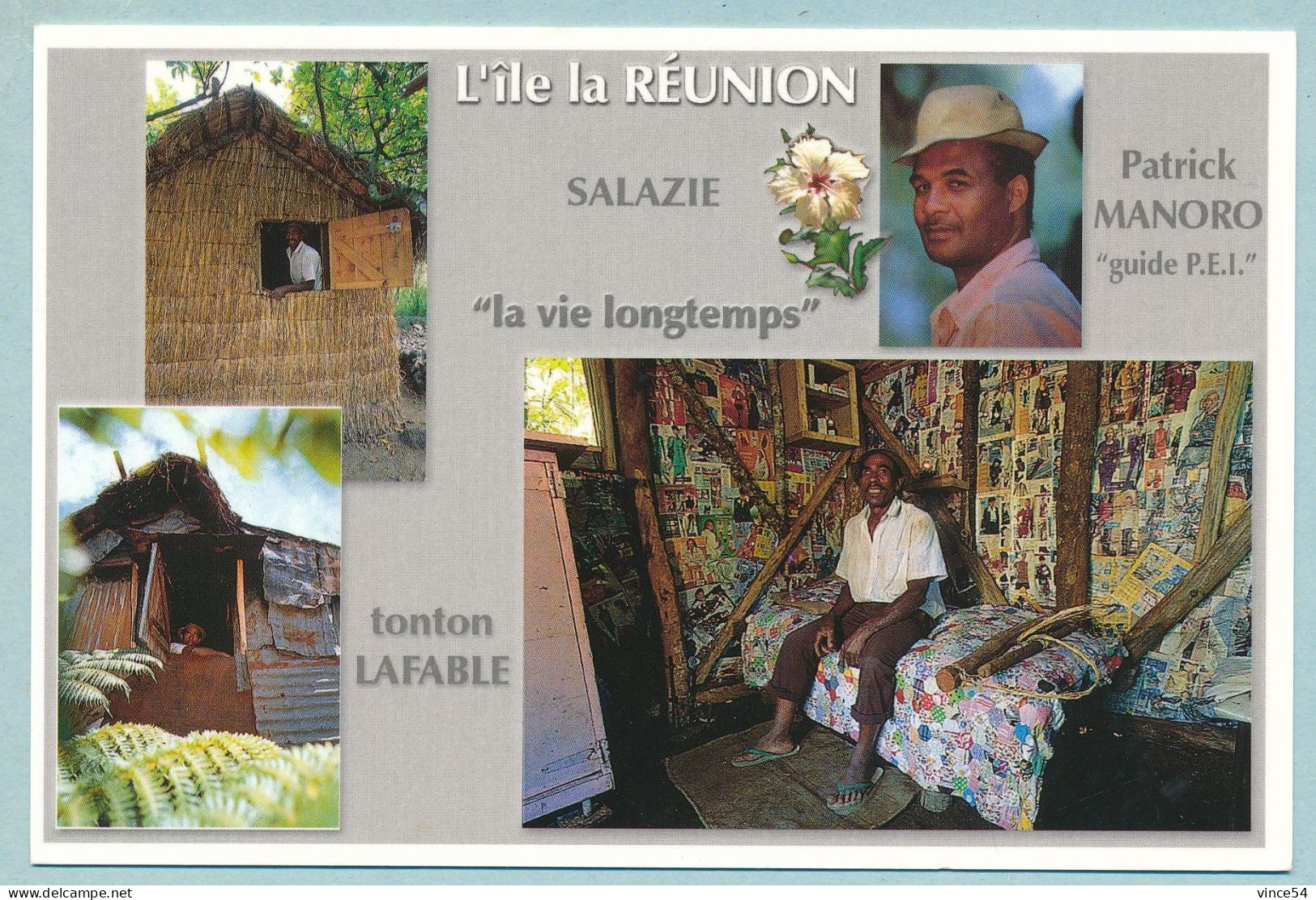 L'ILE DE LA REUNION - SALAZIE - Patrick MANORO Guide P.E.I. - Tonton LAFABLE - Carte Tirage 500 Ex. - Sonstige & Ohne Zuordnung