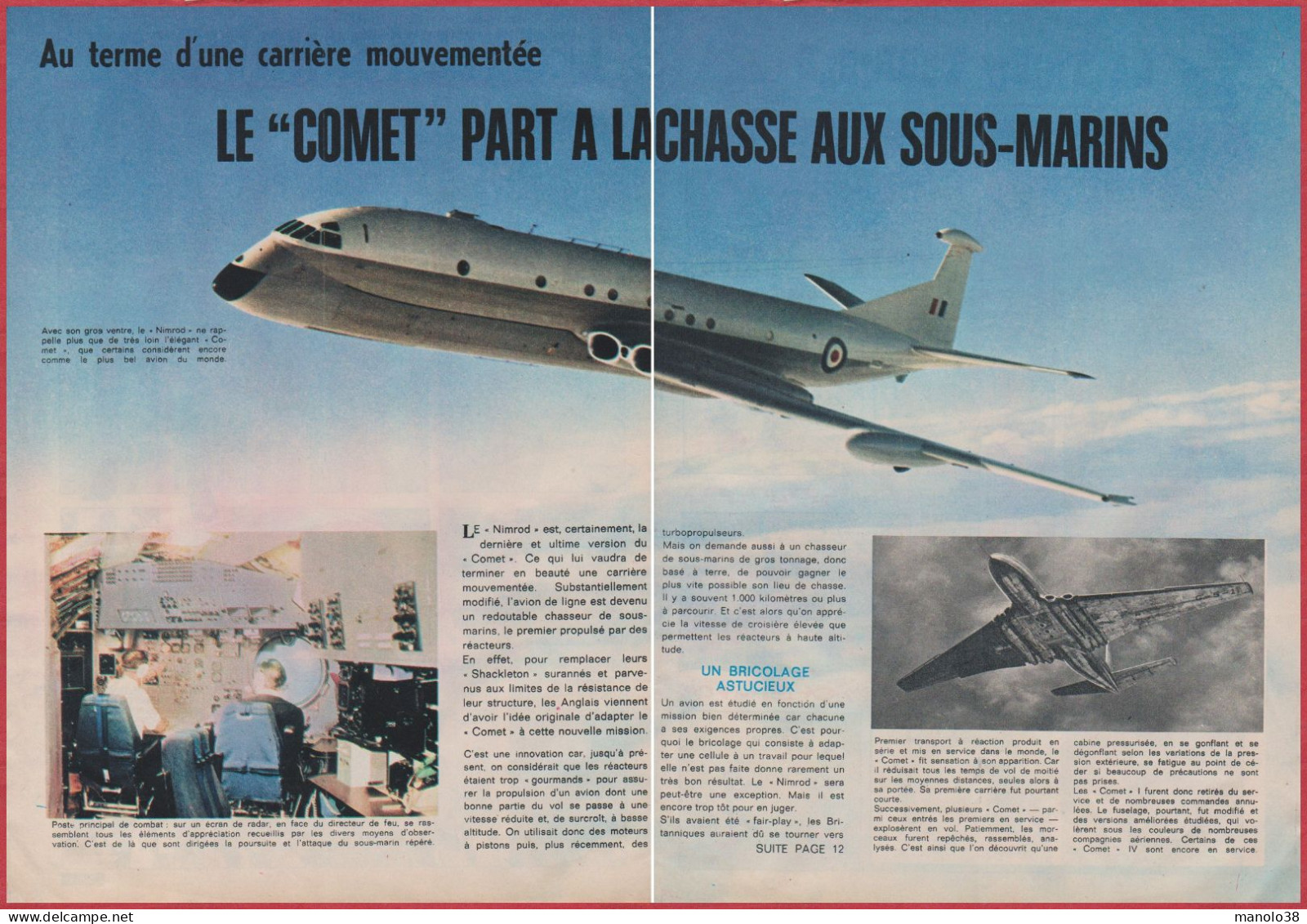 Le De Havilland Comet Prend Sa Retraire Civil Pour La Chasse Aux Sous Marins " H S Nimrod". Aviation. Avion. 1970. - Historische Dokumente