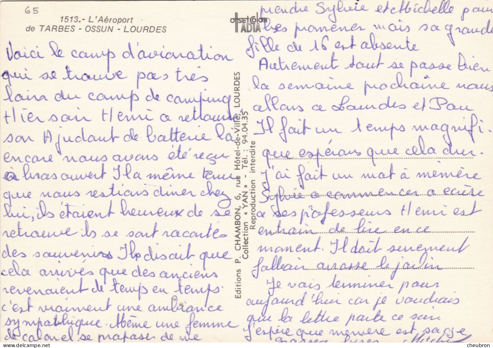 AEROPORT. CPSM. VUE AERIENNE.  AEROPORT INTERNATIONAL DE TARBES - LOURDES PYRENEES. + TEXTE - Aérodromes