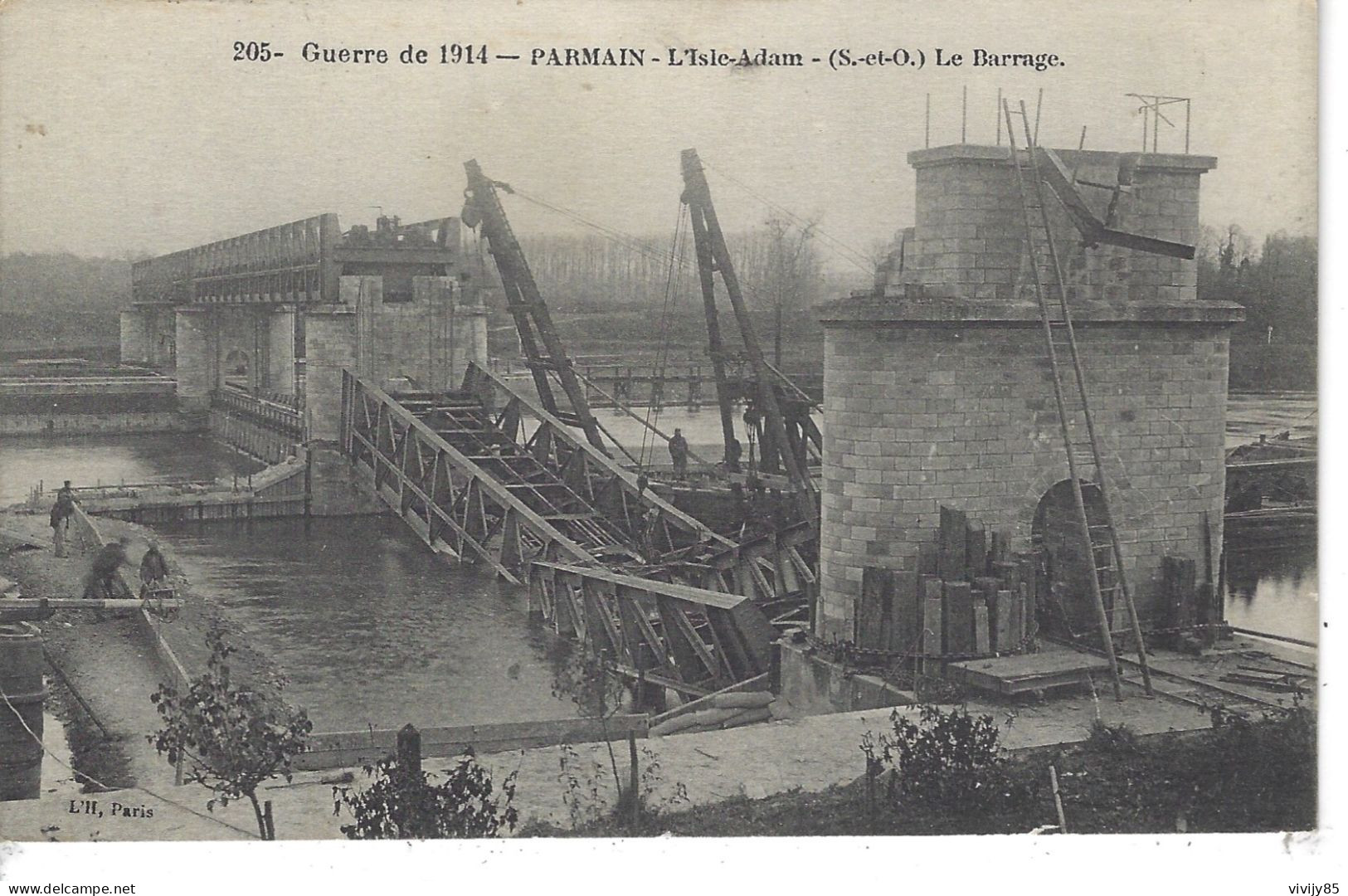 95 - PARMAIN - ( Guerre 1914 ) - L'ISLE ADAM - T.Belle Vue Animée Du Barrage - Parmain