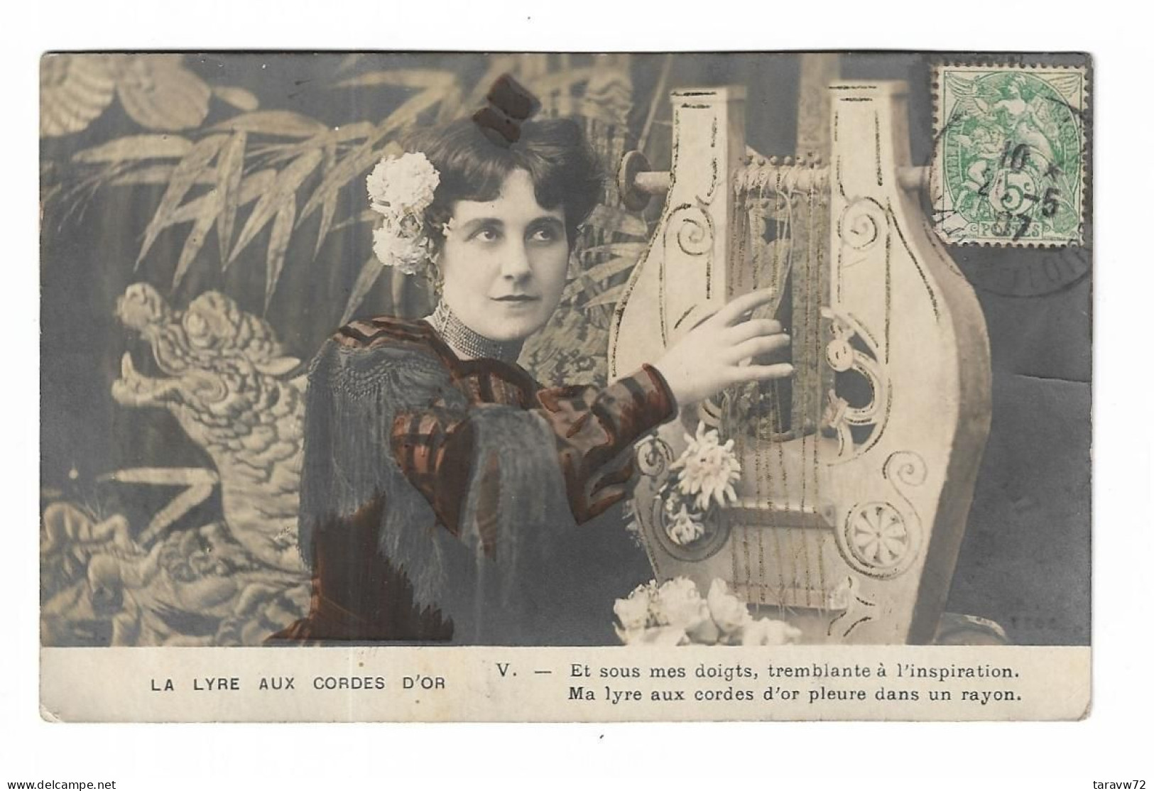 CPA / JEUNE FEMME MUSICIENNE - LA LYRE AUX CORDES D'OR - Women