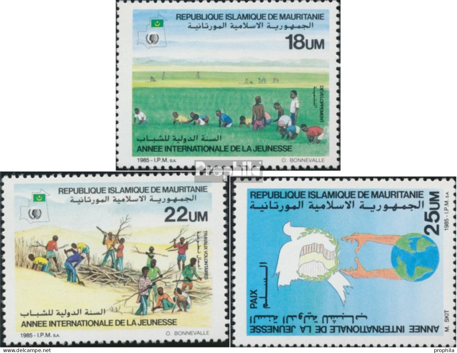 Mauretanien 867-869 (kompl.Ausg.) Postfrisch 1986 Jugendjahr - Mauritania (1960-...)