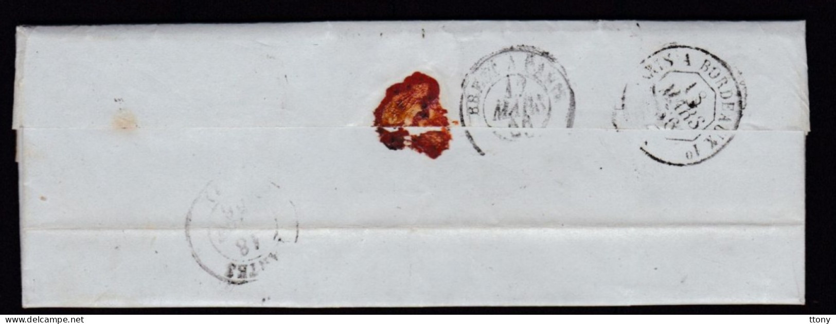 Un Timbre N° 14 Napoléon III  Bleu  Foncé  Sur   Lettre   Destination  Nantes  Année 1856 Pc 1855 - 1853-1860 Napoleon III