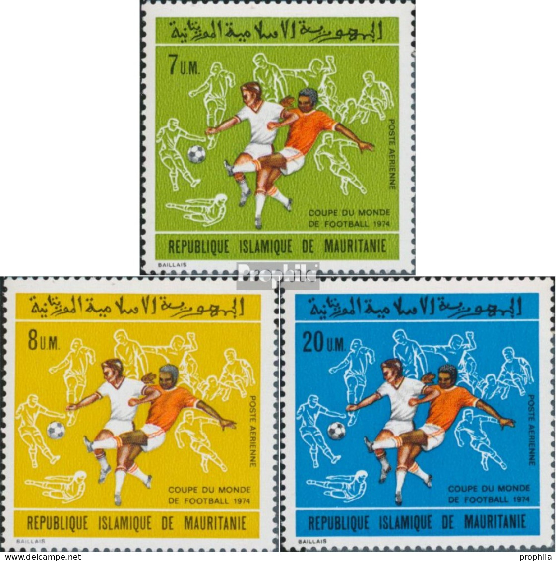 Mauretanien 470-472 (kompl.Ausg.) Postfrisch 1973 Fußball - Mauritanie (1960-...)