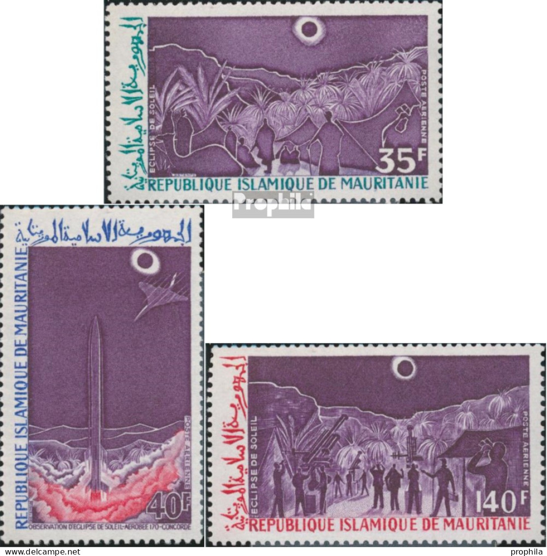 Mauretanien 456-458 (kompl.Ausg.) Postfrisch 1973 Sonnenfinsternis - Mauritania (1960-...)