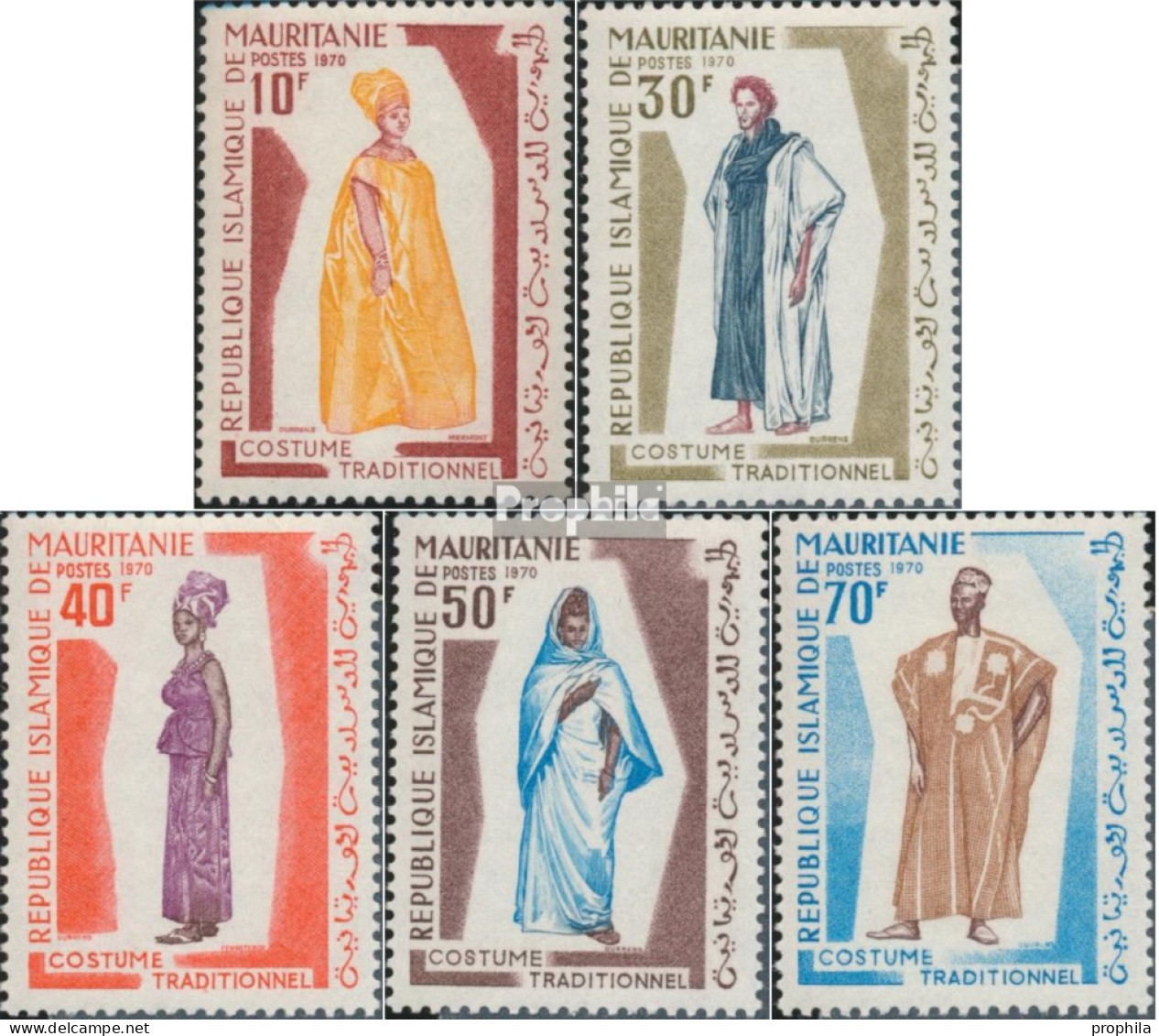Mauretanien 405-409 (kompl.Ausg.) Postfrisch 1970 Trachten - Mauretanien (1960-...)