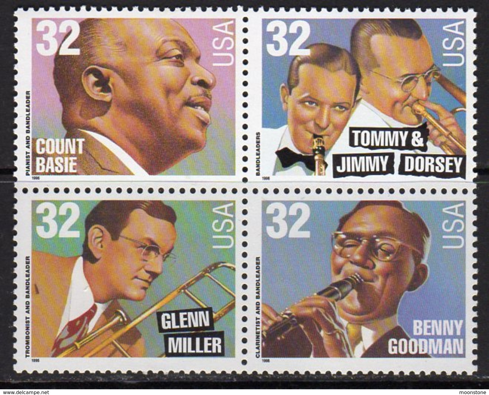 USA 1996 Big Band Leaders Block Of 4, MNH (SG 3231/4) - Nuovi