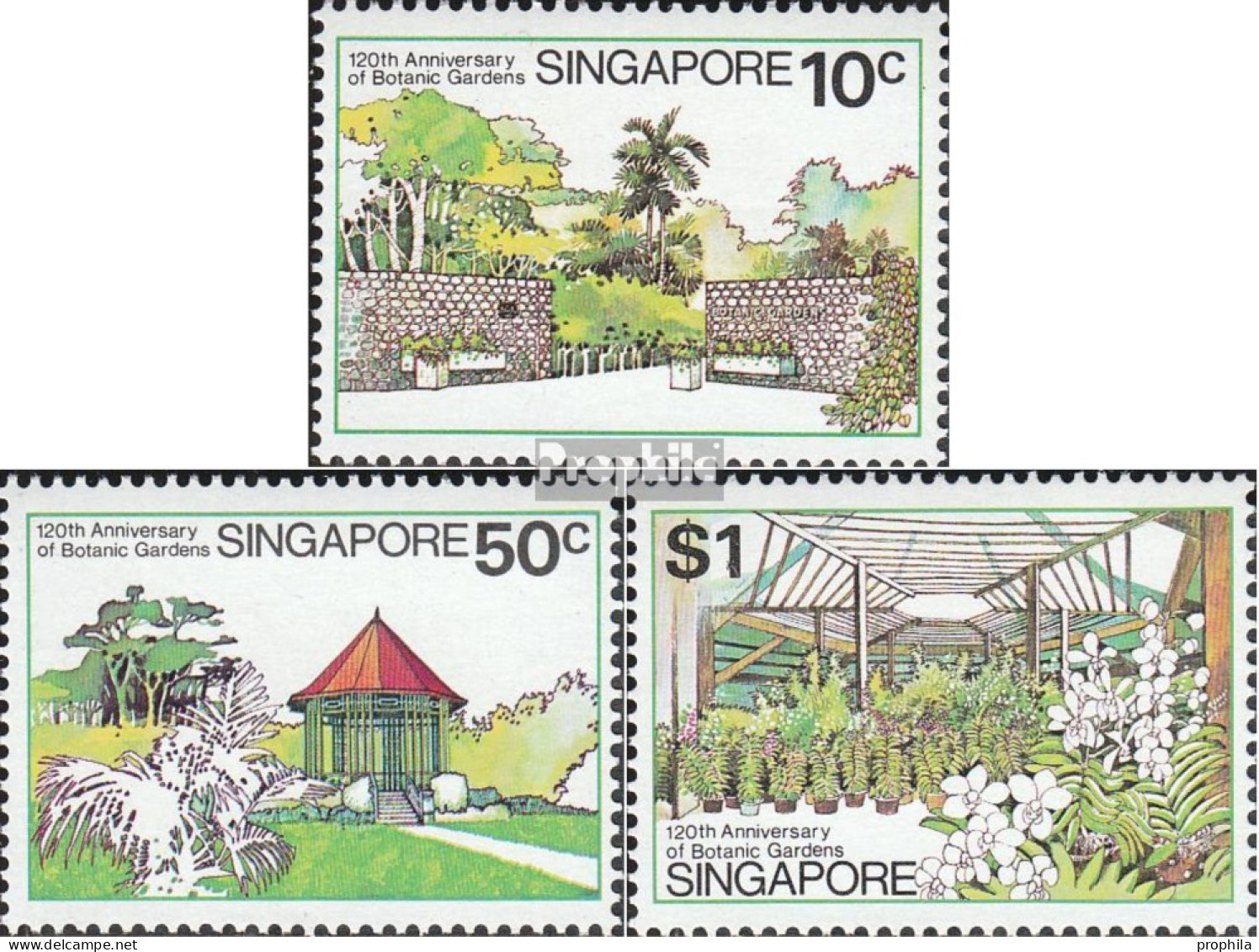 Singapur 339-341 (kompl.Ausg.) Postfrisch 1979 Botanischer Garten - Singapur (1959-...)
