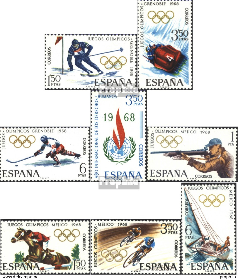 Spanien 1735-1737,1763,1777-1780 (kompl.Ausg.) Postfrisch 1968 Olympia, Menschenrechte - Unused Stamps